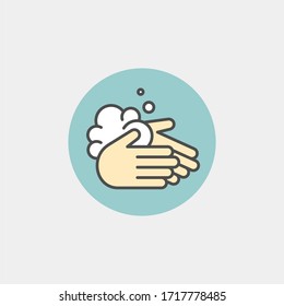 Hand Wash Flat Vector Icon. Clean Hands Flat Vector Icon