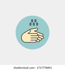 Hand wash flat vector icon. Clean hands flat vector icon