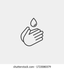 Hand Wash Flat Vector Icon. Clean Hands Flat Vector Icon