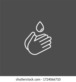 Icono de vector plano de lavado manual. Icono de vector plano manos limpias