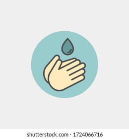 Hand wash flat vector icon. Clean hands flat vector icon
