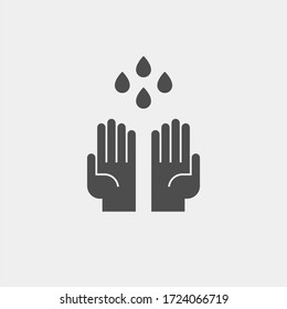 Hand wash flat vector icon. Clean hands flat vector icon
