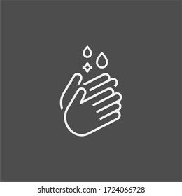 Icono de vector plano de lavado manual. Icono de vector plano manos limpias