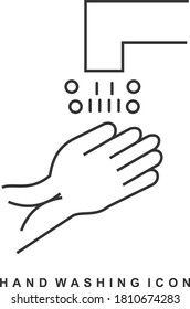 Icono de vector de lavado a mano. Icono de vector plano de manos limpias