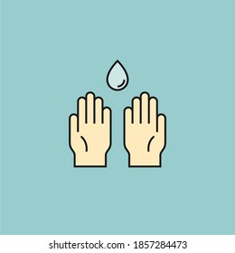 Hand wash flat vector icon. Clean hands flat vector icon