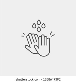 Icono de vector de lavado a mano. Icono de vector plano de manos limpias
