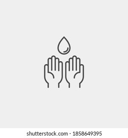 Hand wash flat vector icon. Clean hands flat vector icon