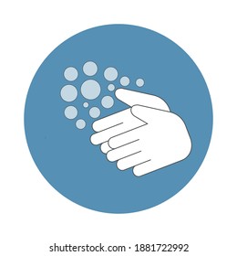 Hand wash flat vector icon. Clean hands flat vector icon