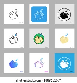 Hand wash flat vector icon. Clean hands flat vector icon.