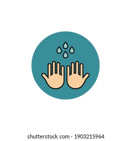 Hand wash flat vector icon. Clean hands flat vector icon