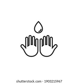 Hand wash flat vector icon. Clean hands flat vector icon