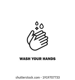 Hand Wash Flat Vector Icon. Clean Hands Flat Vector Icon