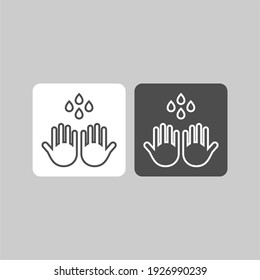 Hand waschen Sie flache Vektorsymbol. Saubere Hände, flaches Vektorsymbol