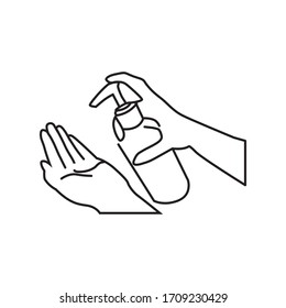 Hand wash gel icon. alcohol gel