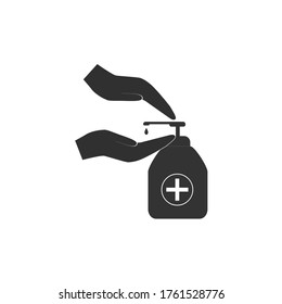 Hand wash gel icon on white background. Hand sanitizer sign and symbol
