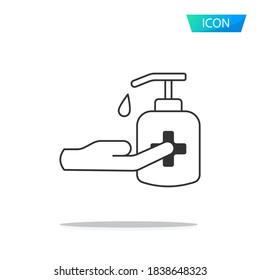 Hand wash gel icon vector isolated on white background.