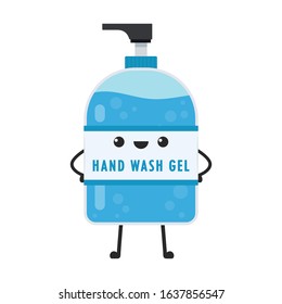 Hand wash gel vector. Hand wash gel character design. 