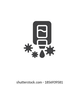 Hand wash gel vector icon. filled flat sign for mobile concept and web design. Antibacterial soap dispenser glyph icon. Symbol, logo illustration. Vector graphics