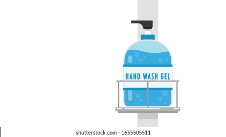Handwaschen der Gel-Vektorillustration. Hand waschen Gel auf weißem Hintergrund.