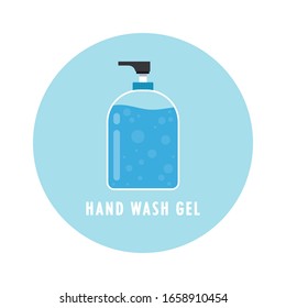 Vector de gel de lavado manual. Símbolo gel de lavado manual.