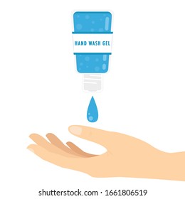 Hand wash gel vector. Hand wash gel symbol. Hand vector.