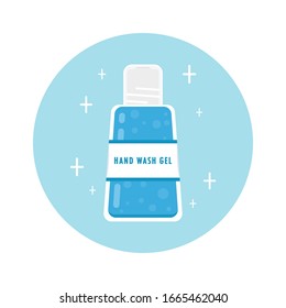Hand wash gel vector. Hand wash gel symbol.