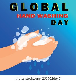 Hand wash for health awareness .Global Handwashing Day. 15th October Handwashing day celebration banner vector design.