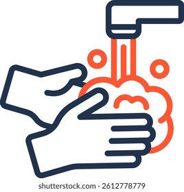 Hand Wash Icon Color Line Vector Illustration