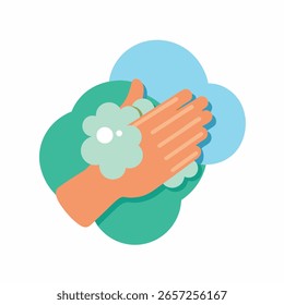 Icono de lavado de manos
Una Ilustración vectorial detallada de lavado de manos, perfecto para conceptos de higiene, salud y seguridad. El diseño presenta manos bajo el agua corriente con burbujas de jabón, 