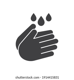 Hand Wash Icon In Flat Style, Clean Hands Symbol, Icon For Websites And Print