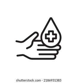 hand wash icon, hands protected.