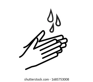 Hand wash icon isolated on white background. Simple flat pictogram for web. Vector eps10 stock illustration