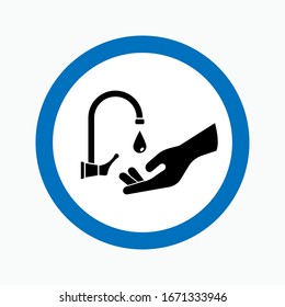 Icono de lavado de manos. Limpie un cuerpo humano. Símbolo de prevención de transmisión.