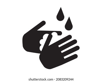 Hand wash icon  to keep clean.  Clean hands symbol, Vector icon for websites and print
