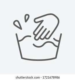 Hand wash icon line symbol. Isolated vector illustration of hand wash icon sign concept for your web site mobile app logo UI design.