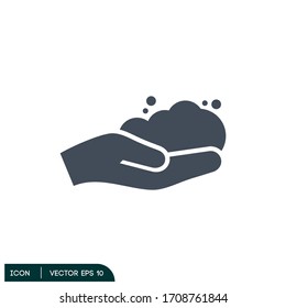 icono de lavado manual plantilla vectorial eps 10