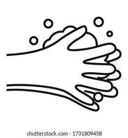 Hand wash icon. Outline hand wash vector icon for web design isolated on white background