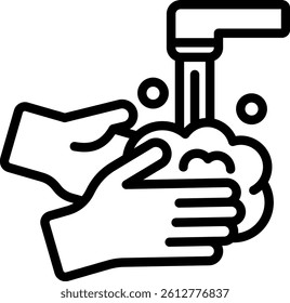 Hand Wash Icon Outline Vector Illustration