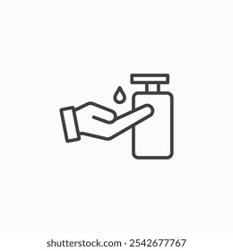 Hand wash icon set in black color