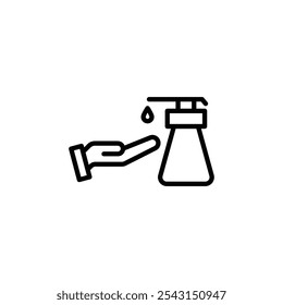 Hand wash icon set. outlined and solid filled versions.