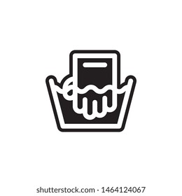 hand wash icon. Simple glyph, flat vector of Laundry icons for UI and UX, website or mobile application