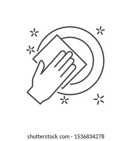 Hand wash up icon. Simple line, outline vector of hygiene icons for ui and ux, website or mobile application on white background