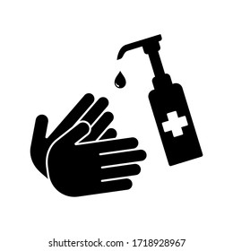 Hand wash icon symbol vector on white background. hand sanitizer icon sign and symbol. eps 10 editable 