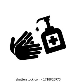 Hand wash icon symbol vector on white background. hand sanitizer icon sign and symbol. eps 10 editable 