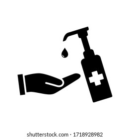 Hand wash icon symbol vector on white background. hand sanitizer icon sign and symbol. eps 10 editable 