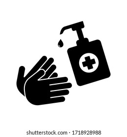 Hand wash icon symbol vector on white background. hand sanitizer icon sign and symbol. eps 10 editable 