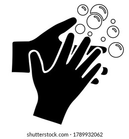 hand wash icon symbol vector. isolated. white background.Wash your hands or sanitize hands mandatory sign. for preventing coronavirus covid-19 concept 