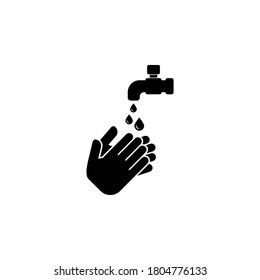Handwaschsymbol. Symbol, Vektorgrafik auf weißem Hintergrund.