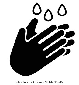 hand wash icon symbol vector. isolated. white background.Wash your hands or sanitize hands mandatory sign. for preventing coronavirus covid-19 concept 