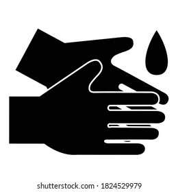 hand wash icon symbol vector. isolated. white background.Wash your hands or sanitize hands mandatory sign. for preventing coronavirus covid-19 concept 
